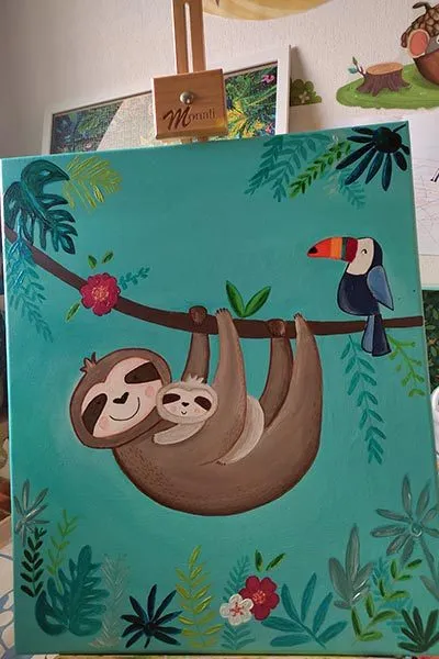 Acrylique et aquarelle